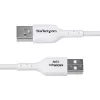 StarTech.com 2m USB-A–USB-C-latauskaapeli, lataus & synkronointi, 3A, USB 2.0, TPE-päällyste - valkoinen USB-latauskaapeli