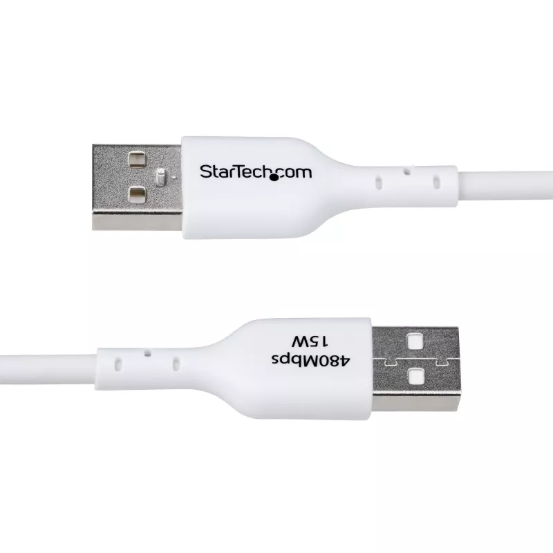 StarTech.com 2m USB-A–USB-C-latauskaapeli, lataus & synkronointi, 3A, USB 2.0, TPE-päällyste - valkoinen USB-latauskaapeli