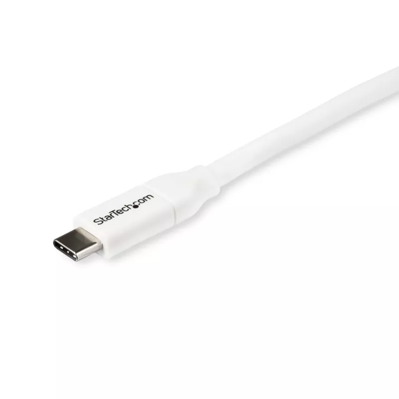 StarTech.com USB-C–USB-C-kaapeli 5 A PD:llä – M/M – valkoinen – 2 m – USB 2.0 – USB-IF-sertifioitu