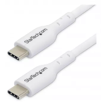 StarTech.com 1m (3.3ft) valkoinen USB-C-laturikaapeli, USB-C-kaapeli, USB 2.0 Type-C kannettavan laturikaapeli, 60W 3A Power Delivery, TPE-päällyste, USB-C-datansiirtokaapeli, M/M