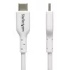 StarTech.com 2m valkoinen USB-C-laturikaapeli, USB-C-kaapeli, USB 2.0 Type-C kannettavan laturikaapeli, 60W 3A Power Delivery, TPE-päällyste, USB-C-datansiirtokaapeli, M/M