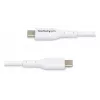 StarTech.com 2m valkoinen USB-C-laturikaapeli, USB-C-kaapeli, USB 2.0 Type-C kannettavan laturikaapeli, 60W 3A Power Delivery, TPE-päällyste, USB-C-datansiirtokaapeli, M/M