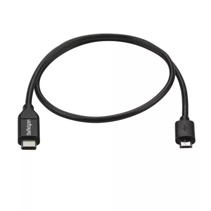 StarTech.com USB2CUB50CM USB-C – Micro-USB B -kaapeli, uros–uros, USB 2.0, Thunderbolt 3 -yhteensopiva, 0,5 m, musta