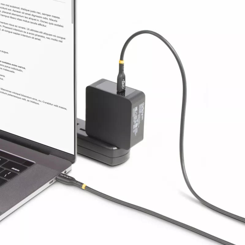 StarTech.com 1m USB-C-laturikaapeli, USB-IF-sertifioitu USB-C-kaapeli, 240W PD EPR, USB 2.0 Type-C kannettavan laturikaapeli, USB-C-datansiirtokaapeli, TPE-päällyste, M/M