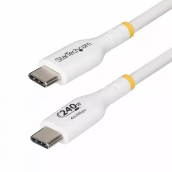 StarTech.com 3m valkoinen USB-C-laturikaapeli, USB-IF-sertifioitu USB-C-kaapeli, 240W PD EPR, USB 2.0 Type-C kannettavan laturikaapeli, USB-C-datansiirtokaapeli, TPE-päällyste