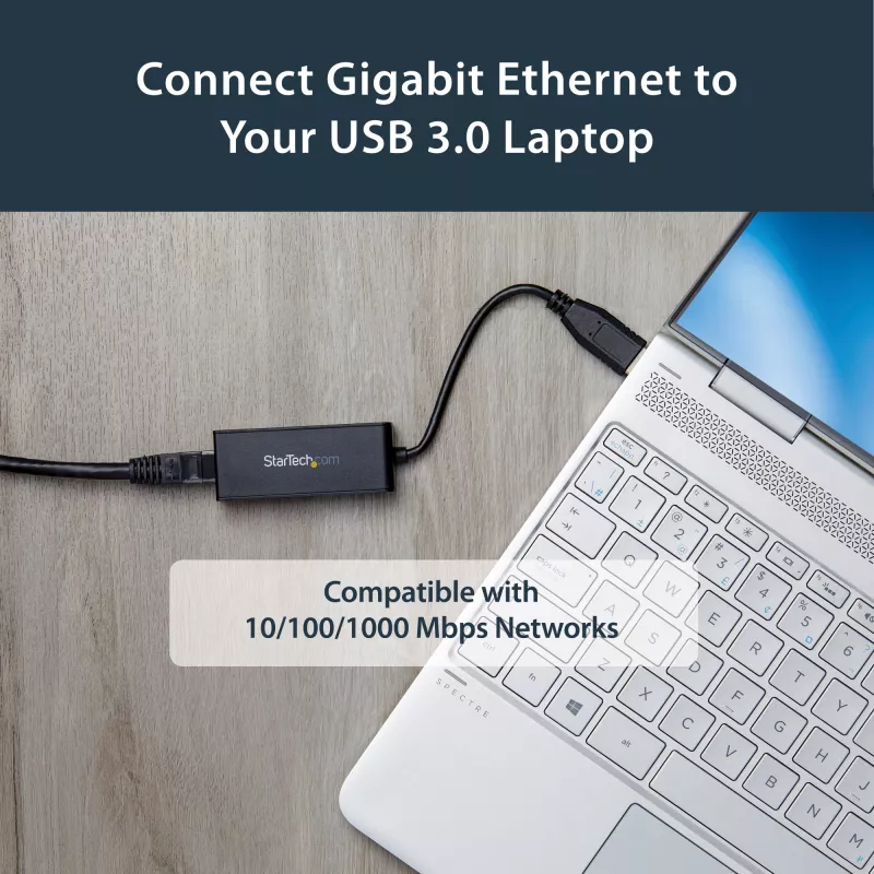 StarTech.com USB 3.0 – Gigabit Ethernet -verkkosovitin, 10/100/1000 Mbit/s, USB–RJ45, USB 3.0 – LAN-sovitin, USB 3.0 Ethernet -sovitin (GbE), TAA-yhteensopiva