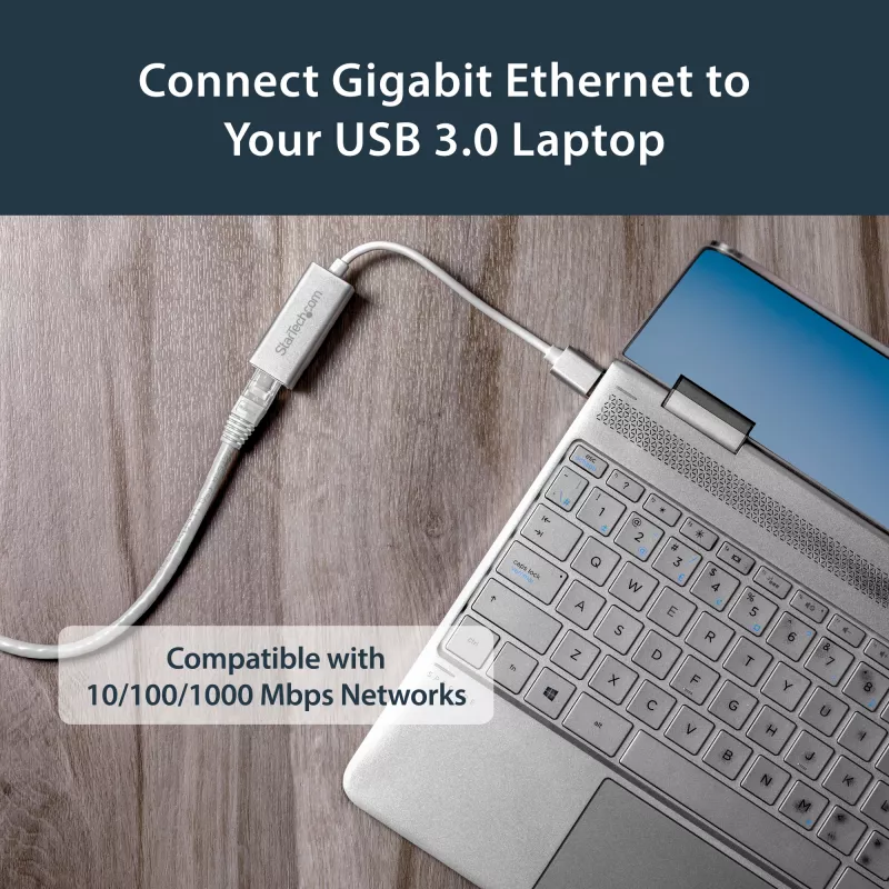StarTech.com USB 3.0 – Gigabit-verkkosovitin - hopea, johdollinen, USB, Ethernet, 2000 Mbit/s, hopea