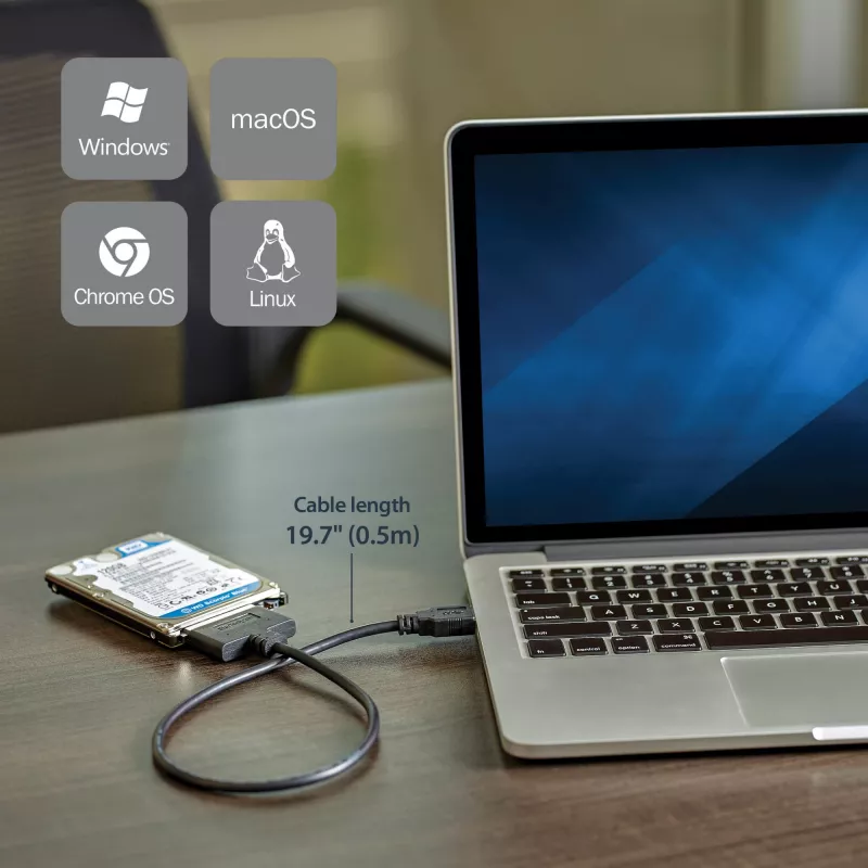 StarTech.com USB 3.1 – 2,5 tuuman SATA-kiintolevysovitin – USB 3.1 Gen 2 10 Gbit/s UASP-tuella, ulkoinen HDD/SSD-tallennusmuunnin