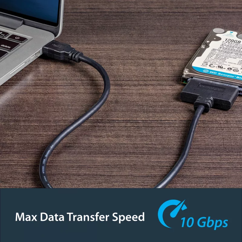 StarTech.com USB 3.1 – 2,5 tuuman SATA-kiintolevysovitin – USB 3.1 Gen 2 10 Gbit/s UASP-tuella, ulkoinen HDD/SSD-tallennusmuunnin