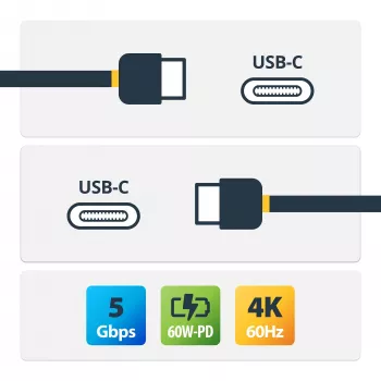 StarTech.com USB-C-kaapeli Power Delivery -tuella (3A) – M/M – 2 m (6 ft.) – USB 3.0 – USB-IF-sertifioitu