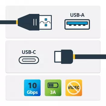 StarTech.com USB-A–USB-C-kaapeli - M/M - 0,5 m - USB 3.1 (10 Gbit/s)