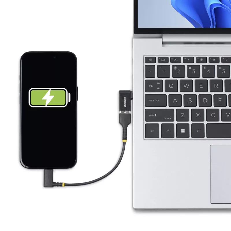 StarTech.com kulmikas USB-C–USB-A-sovitin, USB 5 Gbit/s, kompakti USB-C-uros – USB-A-naaras -sovitin, metallikotelo, uros/naaras