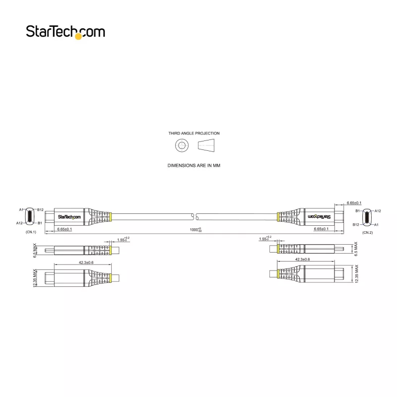 StarTech.com 3ft (1 m) USB-C-kaapeli 10 Gbit/s – USB-IF-sertifioitu USB-C-kaapeli – USB 3.1 Type-C-kaapeli – 100W (5A) Power Delivery -lataus, DP Alt -tila – USB-C–C-kaapeli – lataus ja synkronointi