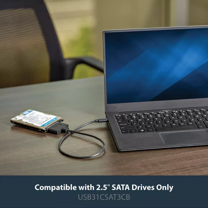 StarTech.com USB 3.1 (10 Gbit/s) -sovitinkaapeli 2,5 tuuman SATA-asemille – USB-C