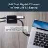StarTech.com USB 3.0 – kaksiporttinen Gigabit Ethernet -sovitin NIC USB-portilla