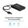 StarTech.com USB 3.0 – Dual DisplayPort -sovitin – 4K 60 Hz, 3.2 Gen 1 (3.1 Gen 1), USB Type-A, DisplayPort-lähtö, 4096 x 2160 pikseliä