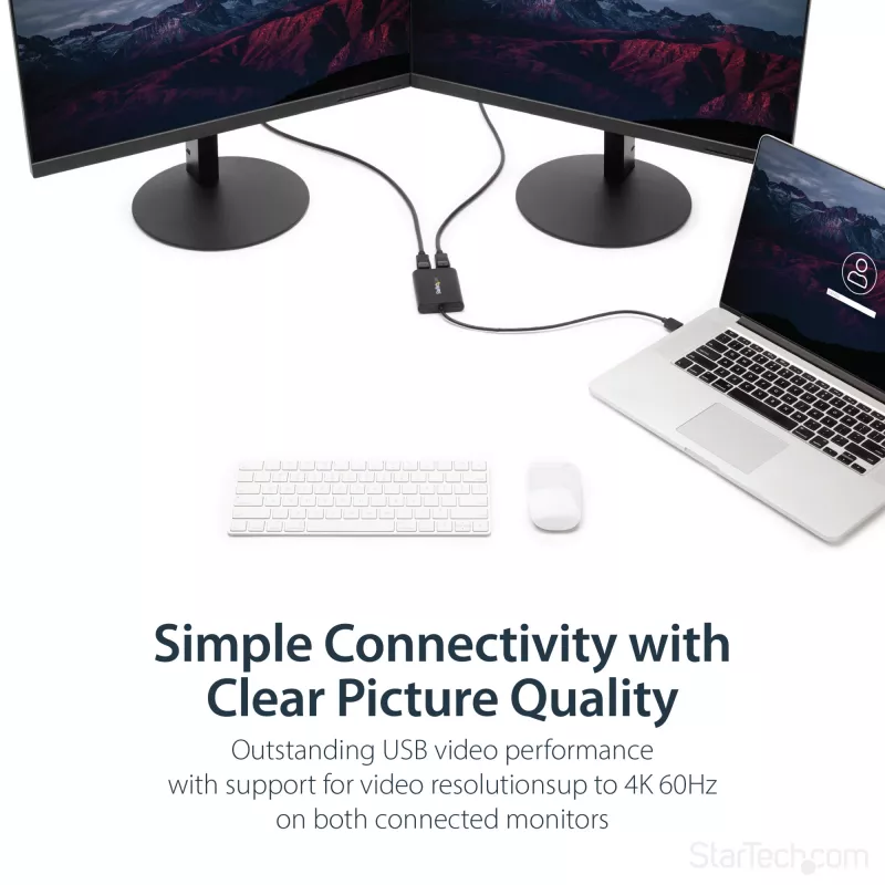 StarTech.com USB 3.0 – Dual DisplayPort -sovitin – 4K 60 Hz, 3.2 Gen 1 (3.1 Gen 1), USB Type-A, DisplayPort-lähtö, 4096 x 2160 pikseliä
