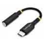 StarTech.com USBCAUDIO2 USB-C – 3,5 mm TRRS -kuulokkeiden/headsetin ääni-sovitin, 32-bittinen DAC, Thunderbolt-yhteensopiva, 12,7 cm, musta