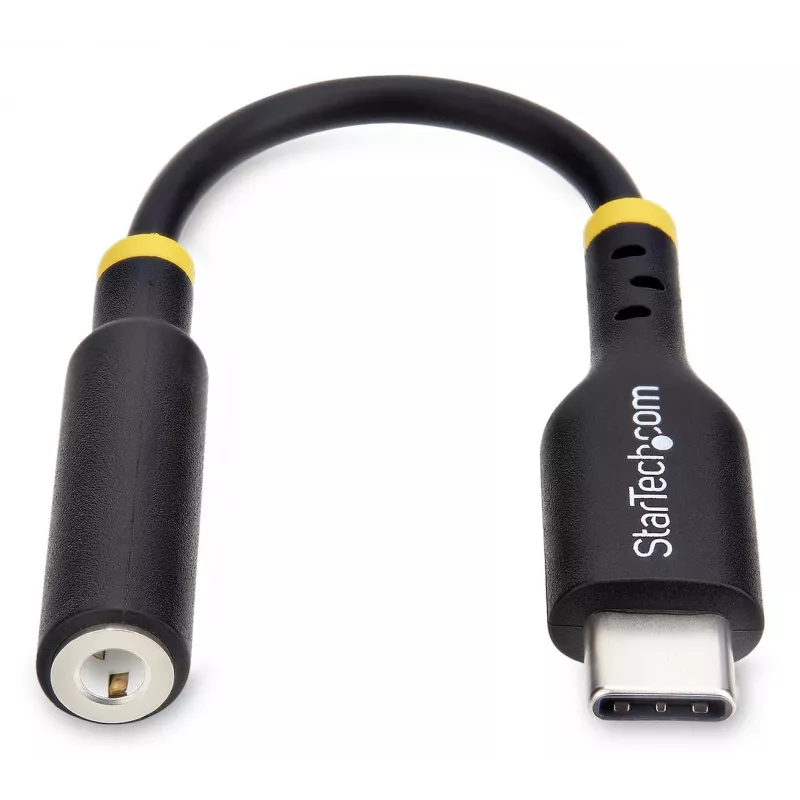 StarTech.com USBCAUDIO2 USB-C – 3,5 mm TRRS -kuulokkeiden/headsetin ääni-sovitin, 32-bittinen DAC, Thunderbolt-yhteensopiva, 12,7 cm, musta