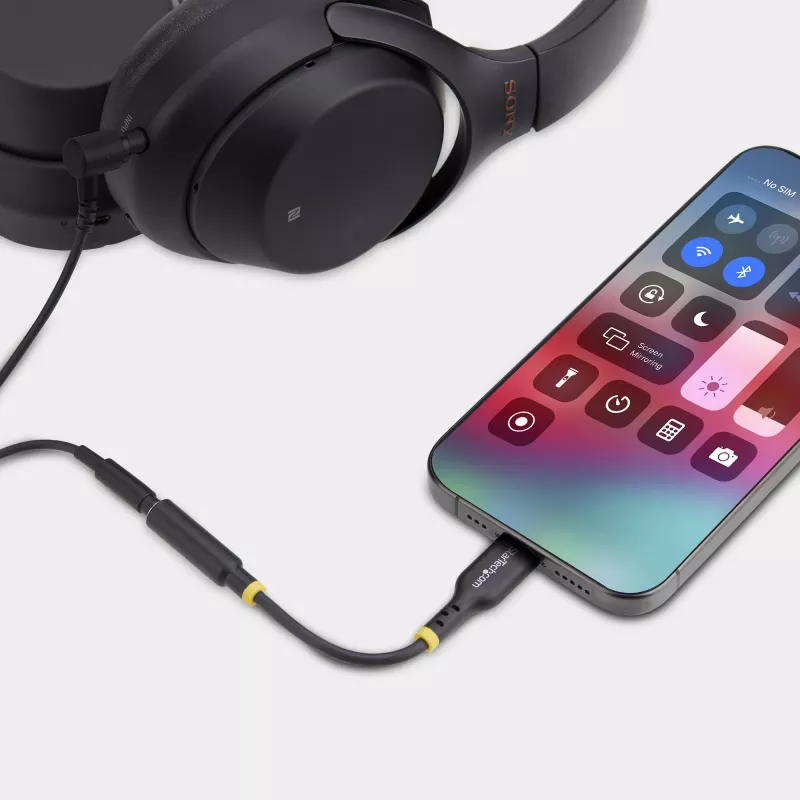 StarTech.com USBCAUDIO2 USB-C – 3,5 mm TRRS -kuulokkeiden/headsetin ääni-sovitin, 32-bittinen DAC, Thunderbolt-yhteensopiva, 12,7 cm, musta