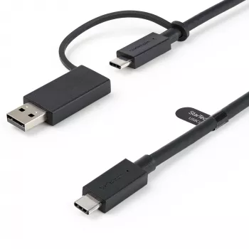 StarTech.com 3ft (1 m) USB-C-kaapeli USB-A-adapteridonglella – hybridi 2-in-1-USB-C-kaapeli USB-A:lla – USB-C–USB-C (10 Gbit/s/100W PD), USB-A–USB-C (5 Gbit/s) – ihanteellinen hybriditelakointiasemaan