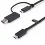 StarTech.com 3ft (1 m) USB-C-kaapeli USB-A-adapteridonglella – hybridi 2-in-1-USB-C-kaapeli USB-A:lla – USB-C–USB-C (10 Gbit/s/100W PD), USB-A–USB-C (5 Gbit/s) – ihanteellinen hybriditelakointiasemaan