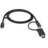 StarTech.com 3ft (1 m) USB-C-kaapeli USB-A-adapteridonglella – hybridi 2-in-1-USB-C-kaapeli USB-A:lla – USB-C–USB-C (10 Gbit/s/100W PD), USB-A–USB-C (5 Gbit/s) – ihanteellinen hybriditelakointiasemaan