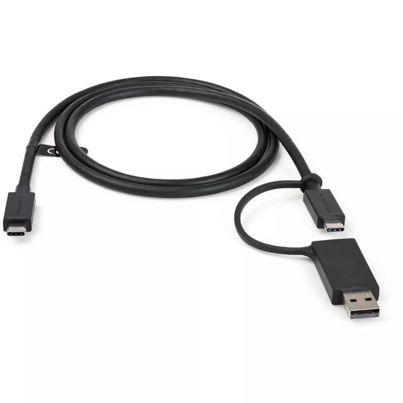 StarTech.com 3ft (1 m) USB-C-kaapeli USB-A-adapteridonglella – hybridi 2-in-1-USB-C-kaapeli USB-A:lla – USB-C–USB-C (10 Gbit/s/100W PD), USB-A–USB-C (5 Gbit/s) – ihanteellinen hybriditelakointiasemaan