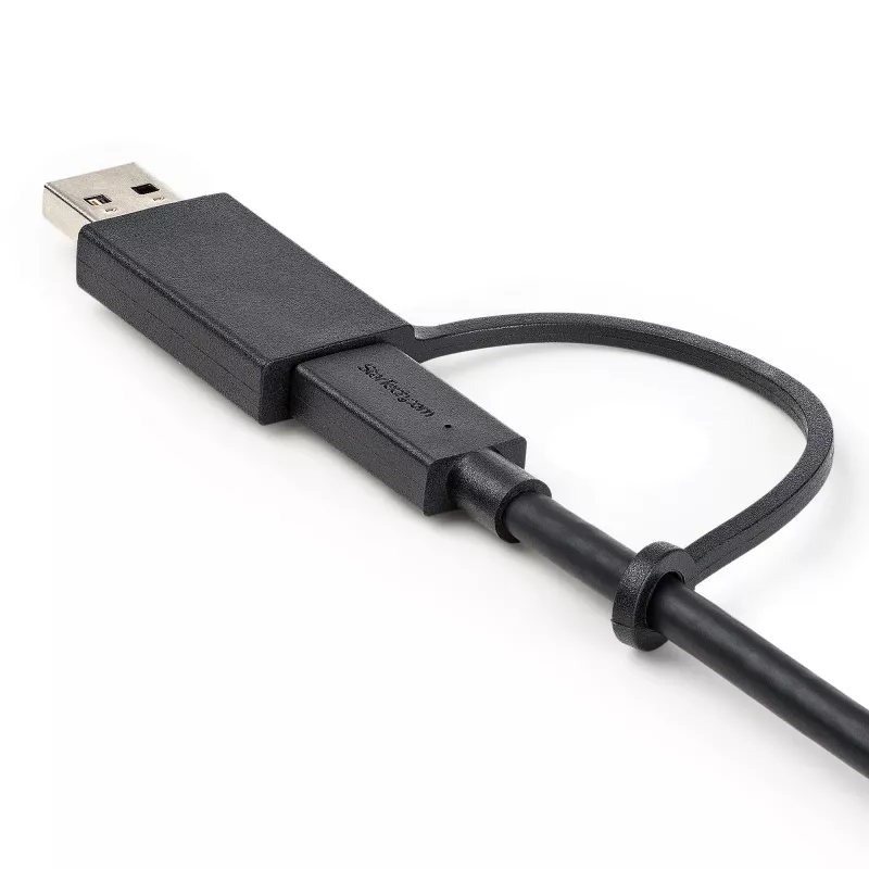 StarTech.com 3ft (1 m) USB-C-kaapeli USB-A-adapteridonglella – hybridi 2-in-1-USB-C-kaapeli USB-A:lla – USB-C–USB-C (10 Gbit/s/100W PD), USB-A–USB-C (5 Gbit/s) – ihanteellinen hybriditelakointiasemaan