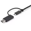 StarTech.com 3ft (1 m) USB-C-kaapeli USB-A-adapteridonglella – hybridi 2-in-1-USB-C-kaapeli USB-A:lla – USB-C–USB-C (10 Gbit/s/100W PD), USB-A–USB-C (5 Gbit/s) – ihanteellinen hybriditelakointiasemaan