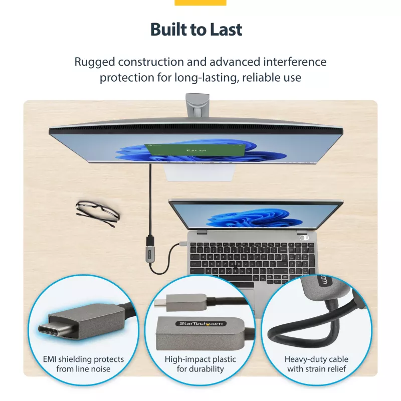 StarTech.com USB-C–HDMI-sovitin, 4K 60 Hz -video, HDR10, USB-C–HDMI-näyttödongle, USB4/Thunderbolt-yhteensopiva