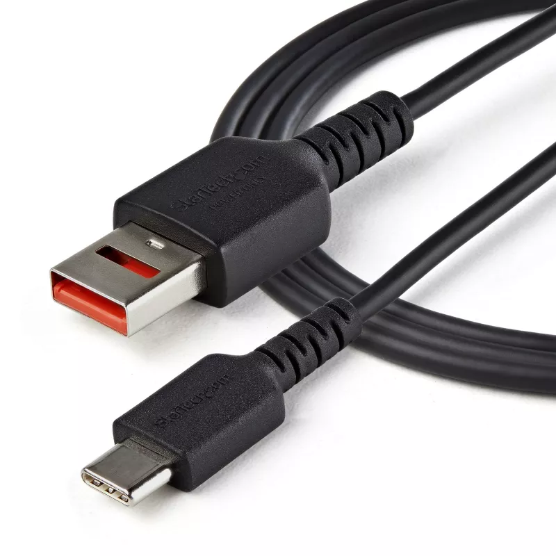 StarTech.com 3 ft (1 m) Secure Charging -kaapeli – USB-A–USB-C-datalohkoja, vain lataus -kaapeli – No-Data Power-Only -latauskaapeli puhelimelle/tabletille – datan estävä USB-suojasovitinkaapeli