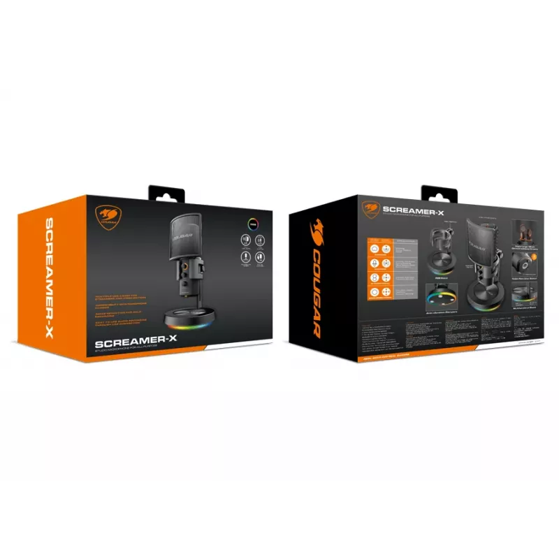 COUGAR studiomikrofoni Screamer-X, studiomikrofoni, -45 dB, 20 - 20 000 Hz, 16 bit, 48 kHz, 120 dB