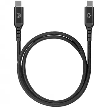 DEQSTER nailonlatauskaapeli USB-C - USB-C, 1 m, USB C, USB C, 5 Gbit/s, musta