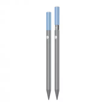 DEQSTER Pencil 2, tabletti, Apple, sininen, harmaa, Apple iPadit vuodesta 2018, harmaa, alumiini, polykarbonaatti (PC), polyoksimetyleeni (POM)