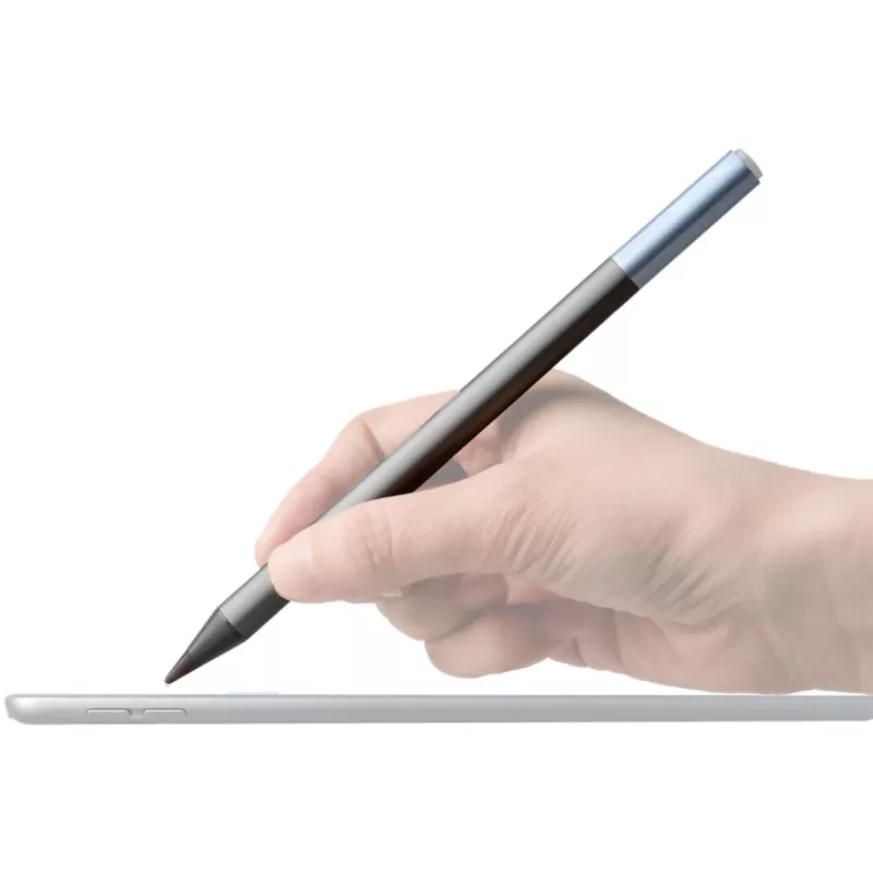 DEQSTER Pencil 2, tabletti, Apple, sininen, harmaa, Apple iPadit vuodesta 2018, harmaa, alumiini, polykarbonaatti (PC), polyoksimetyleeni (POM)