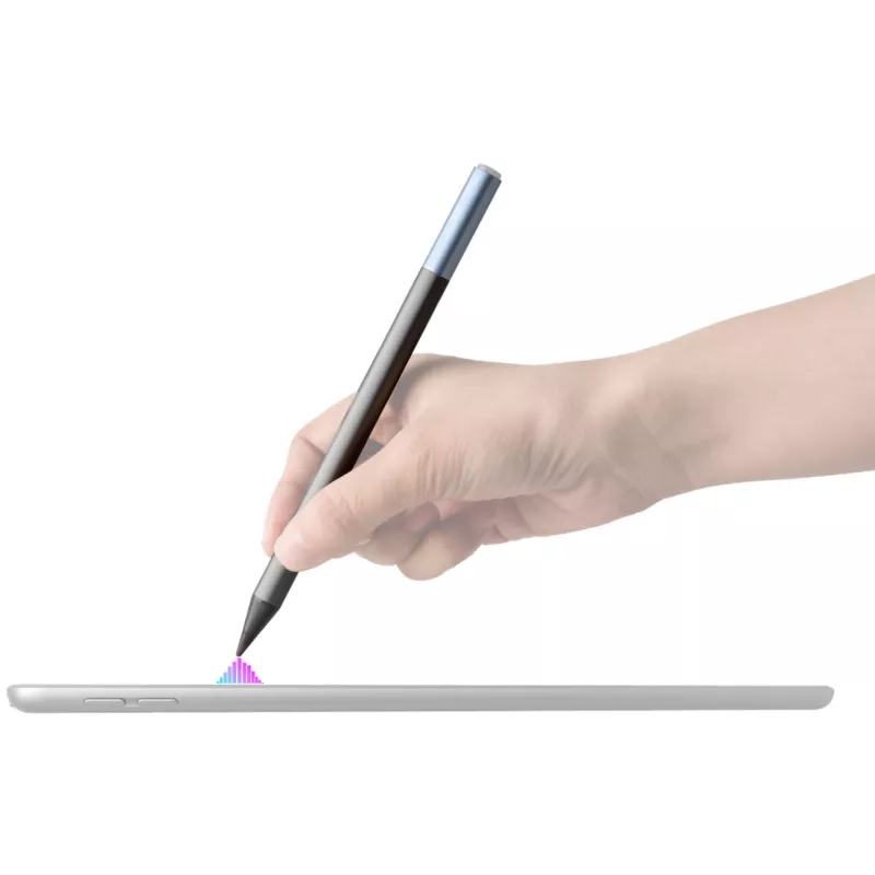 DEQSTER Pencil 2, tabletti, Apple, sininen, harmaa, Apple iPadit vuodesta 2018, harmaa, alumiini, polykarbonaatti (PC), polyoksimetyleeni (POM)