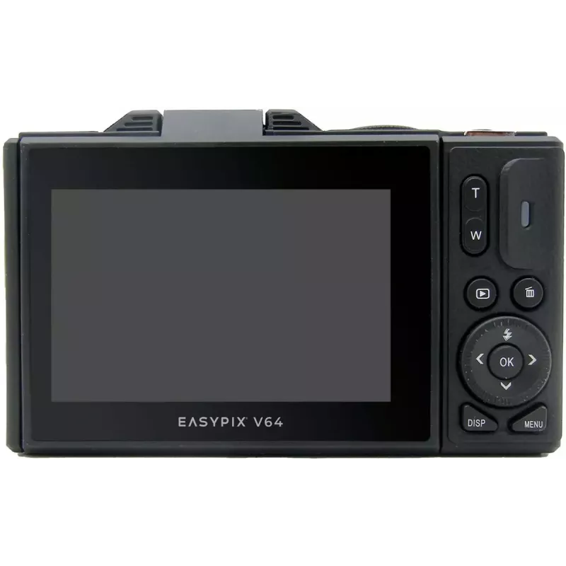Easypix V64 Flip 20203 kompakti digikamera, 64 Mpx, 4K-video, 3 tuuman käännettävä näyttö, 18x digitaalinen zoom, WiFi