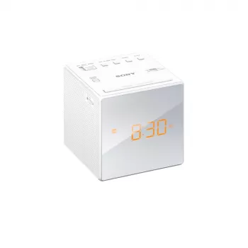 Sony ICF-C1, kello, AM, FM, 87,5 - 108 MHz, 531 - 1602 kHz, 0,1 W, 6,6 cm
