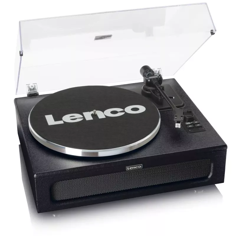 Lenco LS-430BK hihnavetoinen levysoitin, 4 sisäänrakennettua kaiutinta, Bluetooth, 40 W, 33/45 rpm, musta