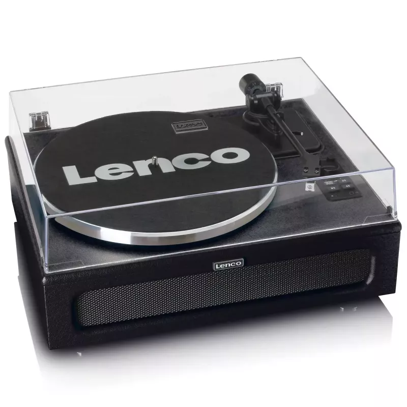 Lenco LS-430BK hihnavetoinen levysoitin, 4 sisäänrakennettua kaiutinta, Bluetooth, 40 W, 33/45 rpm, musta
