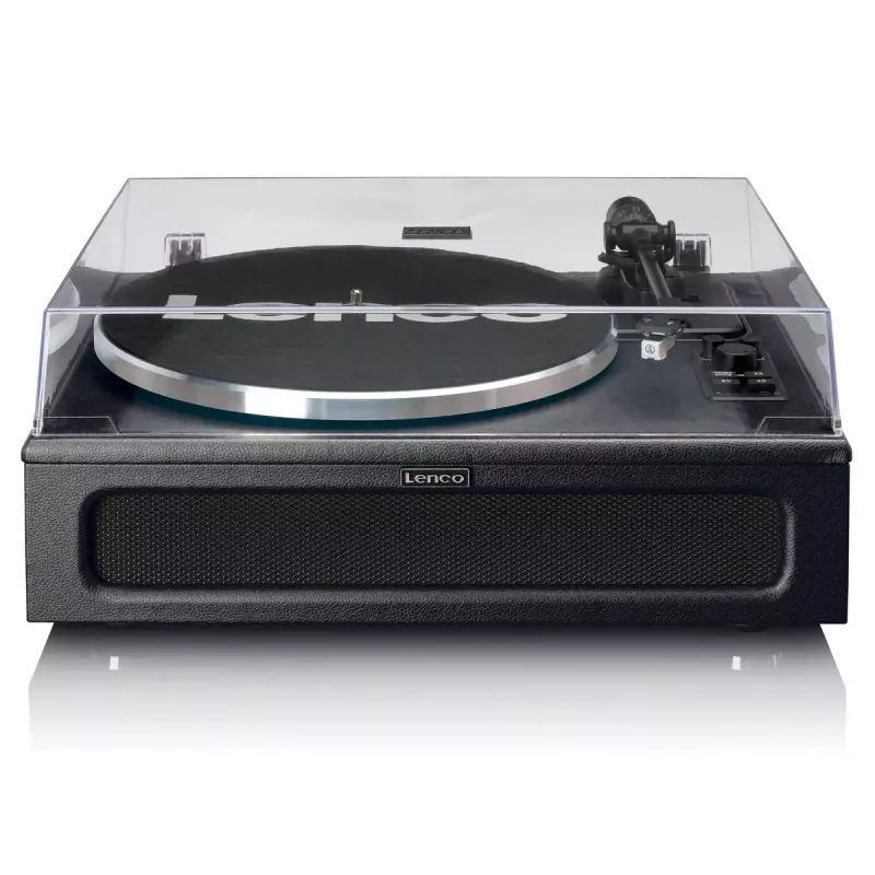 Lenco LS-430BK hihnavetoinen levysoitin, 4 sisäänrakennettua kaiutinta, Bluetooth, 40 W, 33/45 rpm, musta