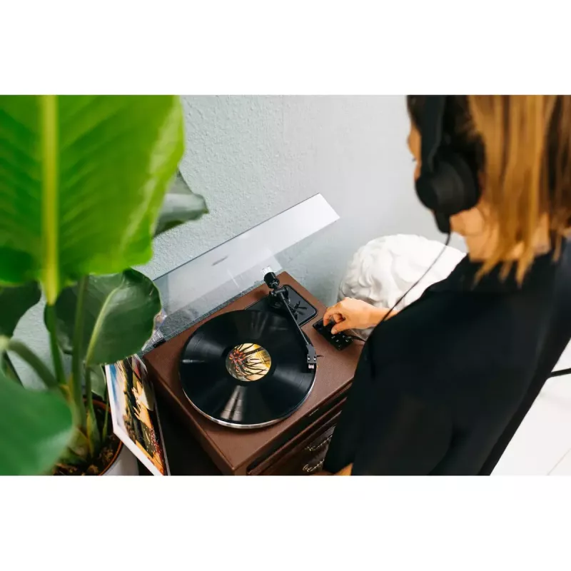 Hihnavetoinen audio-levysoitin Lenco LS-430BN ruskea manuaalinen 3-4 g neulapaino