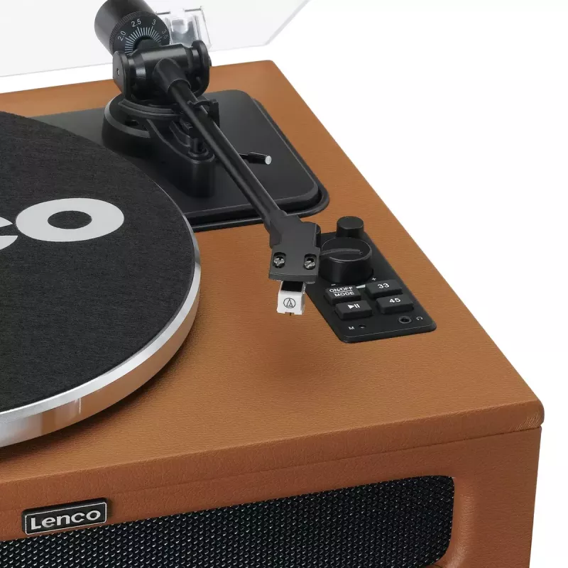 Hihnavetoinen audio-levysoitin Lenco LS-430BN ruskea manuaalinen 3-4 g neulapaino