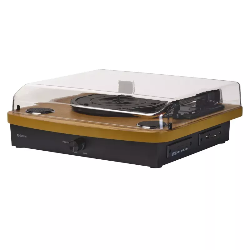 Denver VPL-230LW musta puu puoliautomaattinen levysoitin 2W RMS