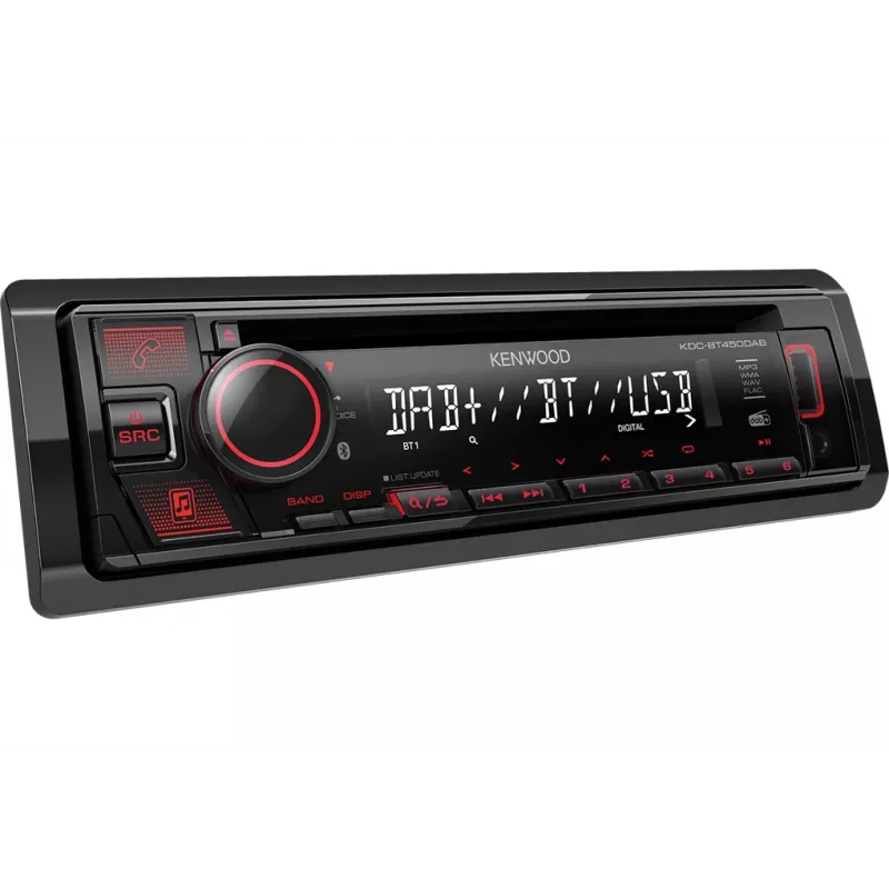 Kenwood KDC-BT450DAB auto-mediasoitin musta 50 W Bluetooth