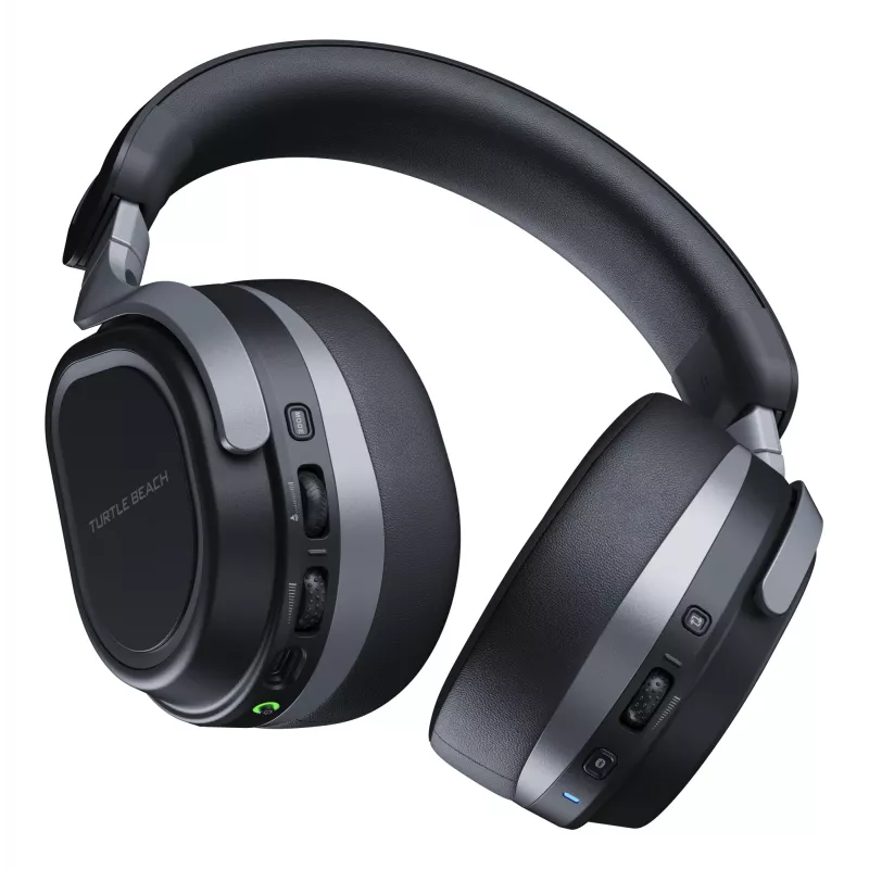 Turtle Beach Stealth 700 musta langaton PC-gaming-headset jopa 80 tunnin akunkestolla, Bluetoothilla, kahdella lähettimellä ja 60 mm:n kaiuttimilla PC:lle, PS5:lle, PS4:lle ja mobiililaitteille