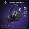 Turtle Beach Stealth 700 musta langaton PC-gaming-headset jopa 80 tunnin akunkestolla, Bluetoothilla, kahdella lähettimellä ja 60 mm:n kaiuttimilla PC:lle, PS5:lle, PS4:lle ja mobiililaitteille