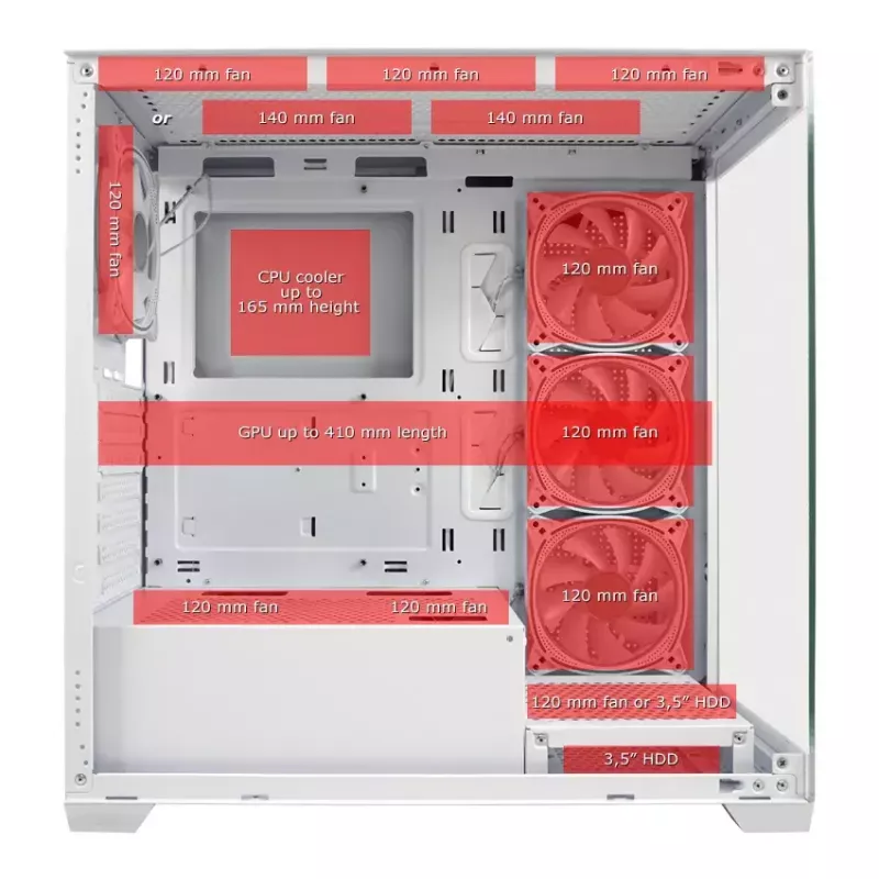 PC-kotelo LC-Power LC-715W-ON Midi Tower valkoinen