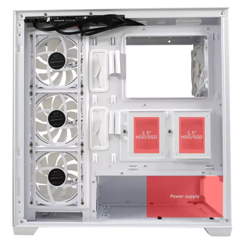 PC-kotelo LC-Power LC-715W-ON Midi Tower valkoinen
